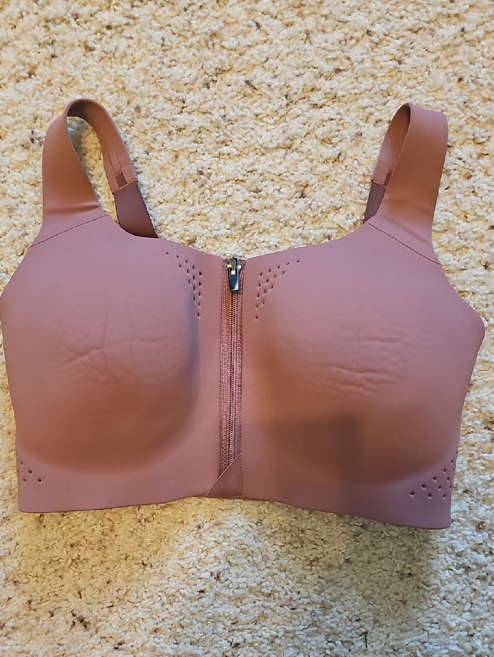 VSX By Victoria's Secret Front-Zip Seamless Sports Bra in Mauve